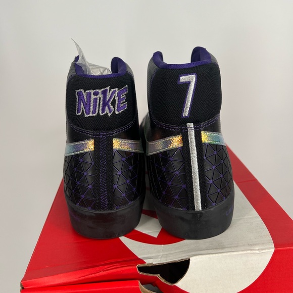 Nike Men’s blazer Mid ‘77 bLACK Purple Shoes Size 12 - Picture 5 of 5
